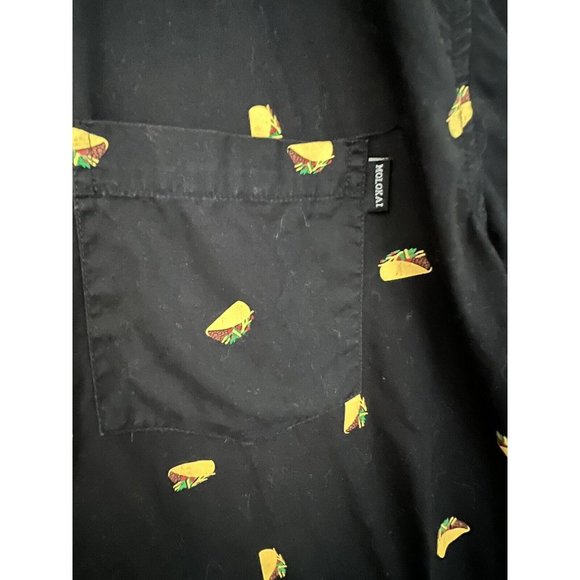 Molokai Surf Co. Button Down X-Large Taco Pattern Black XL Excellent Whimsical - Picture 4 of 4